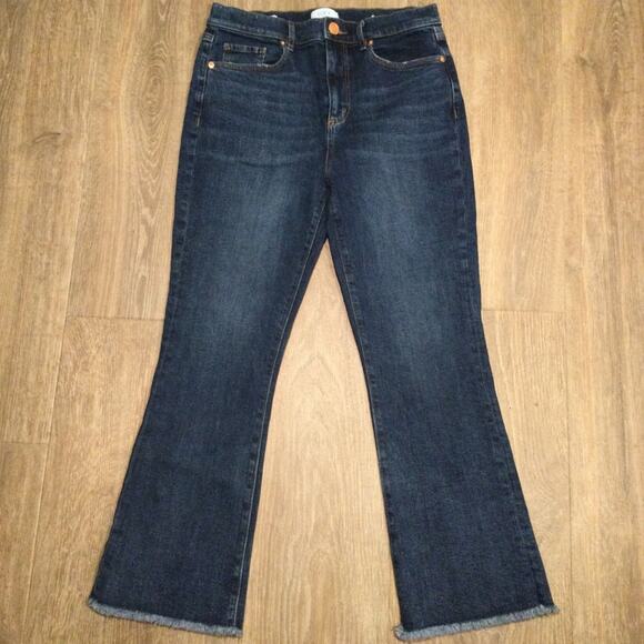 LOFT Outlet High Rise Flare Crop denim jeans 6 - Picture 1 of 6